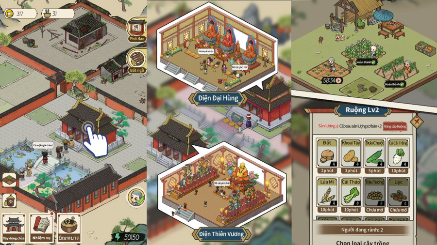 Hướng dẫn chơi Trụ trì online: Game hóa thân thành nhà sư và gây dựng lại ngôi chùa đổ nát